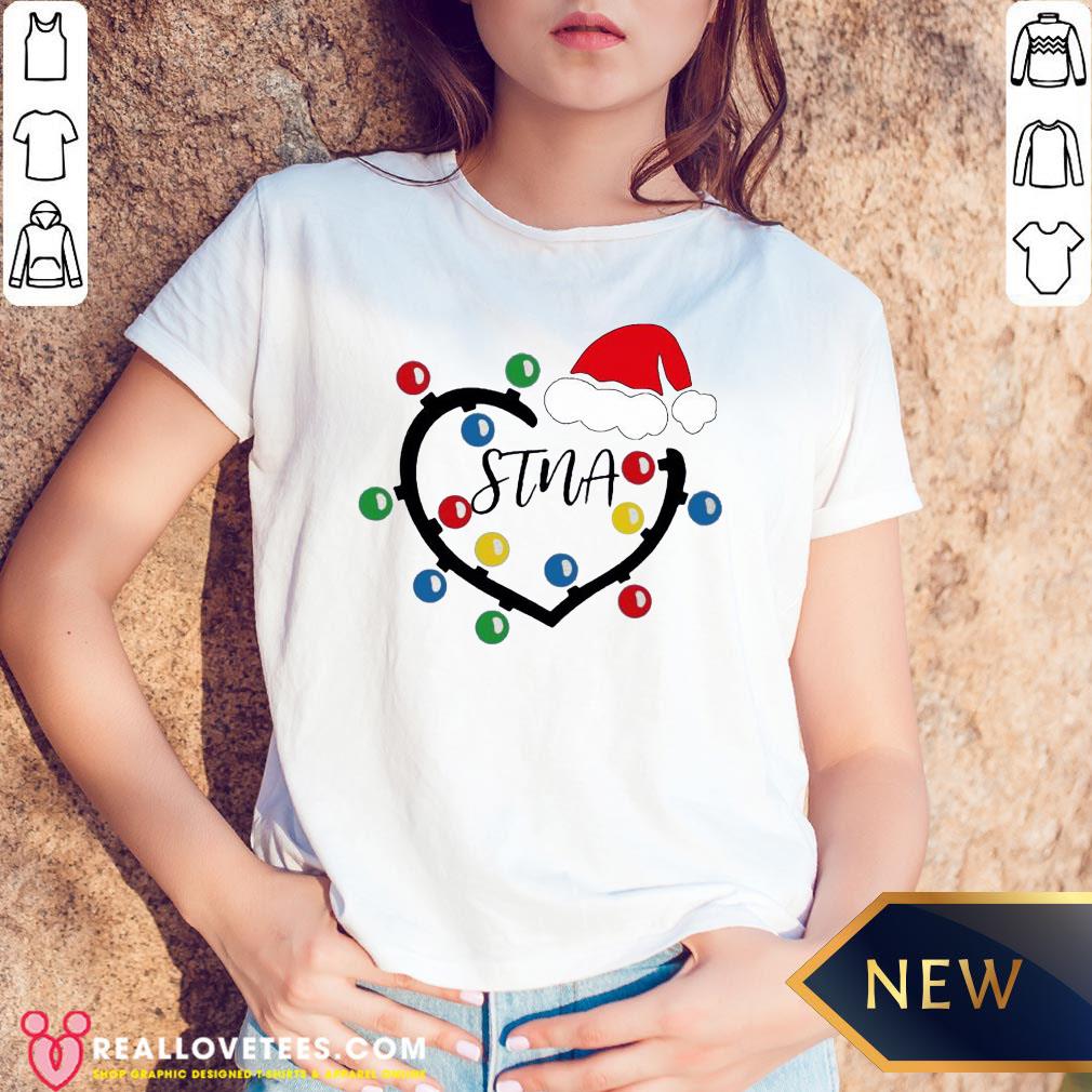 Funny Heart Santa Stna Light Christmas Shirt - Image 5