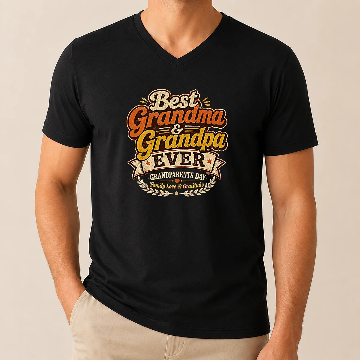 Hot Grandparents Day Vintage Best Grandma Grandpa Shirt - Image 2