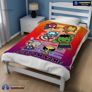 Alternative view of Official Marvel SuperHero Avengers Skull Friends Birthday Cute Blanket Fleece Customized Blanket