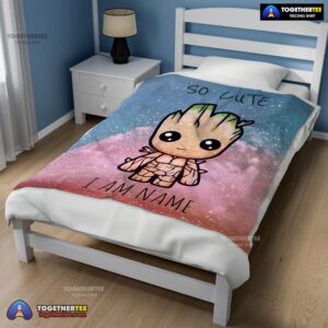 Alternative view of Official Marvel SuperHero Baby Groot And Friends Birthday Cute Blanket Fleece Customized Blanket