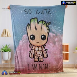 Official Marvel SuperHero Baby Groot And Friends Birthday Cute Blanket Fleece Customized Blanket