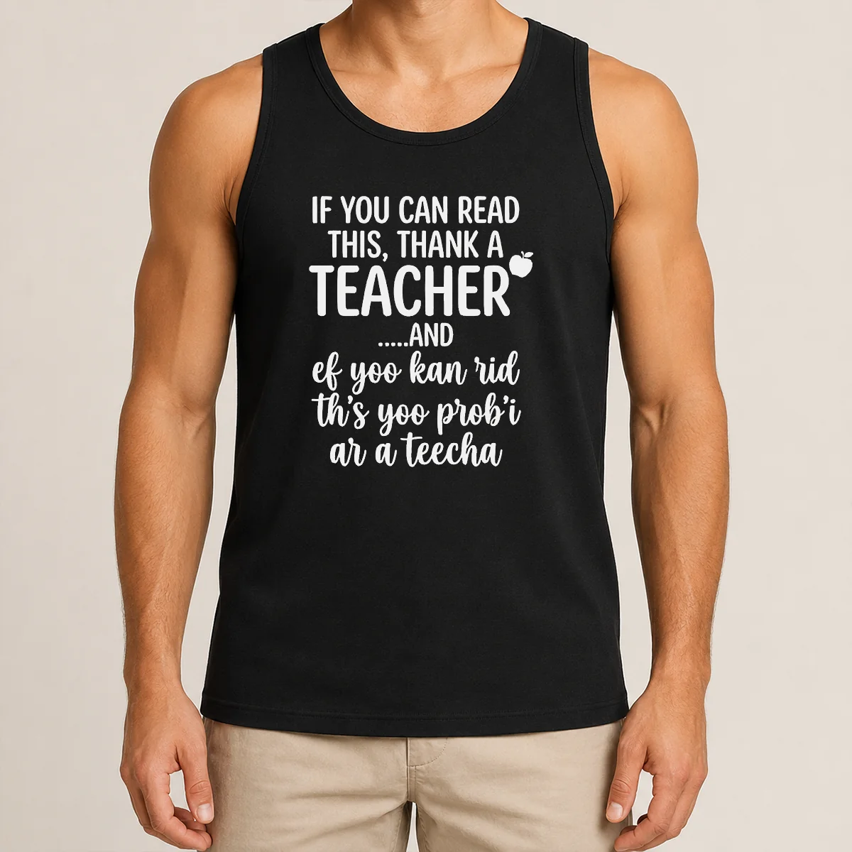 Original If You Can Read This Thank A Teacher And Ef Yoo Kan Rid Ths Yoo Probi Ar A Teecha Shirt - Image 3