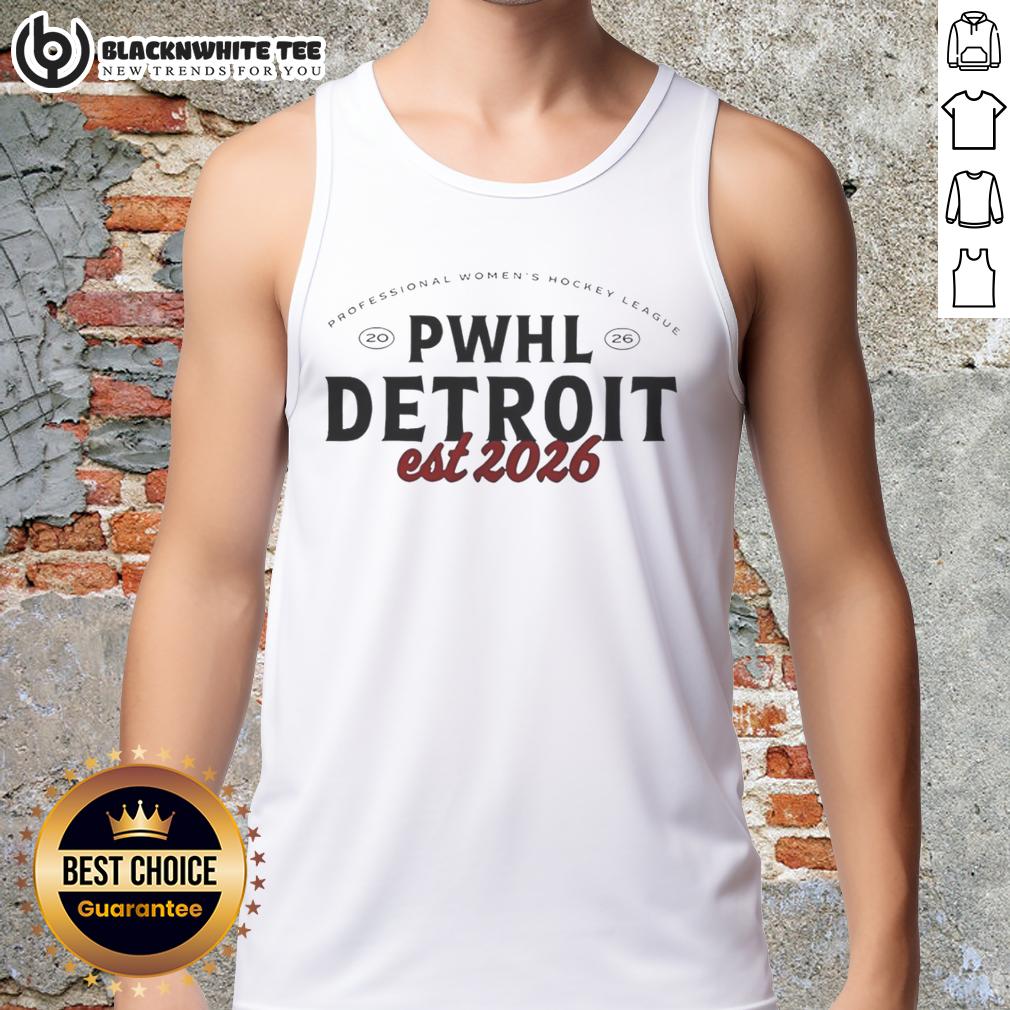 Good Detroit Est 2026 Professional Women's Hockey League T-Shirt - Image 4