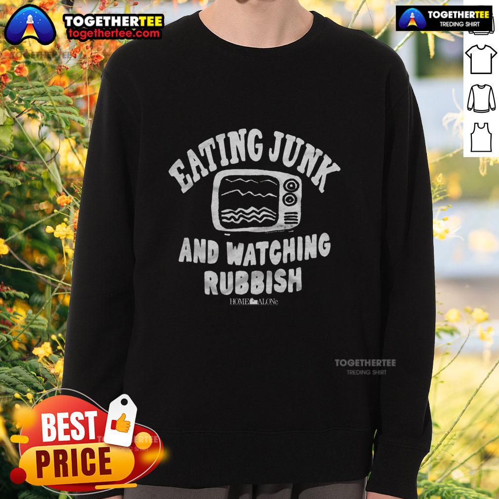 Happy Home Alone Eating Junk And Watching Rubbish T-Shirt - Image 5