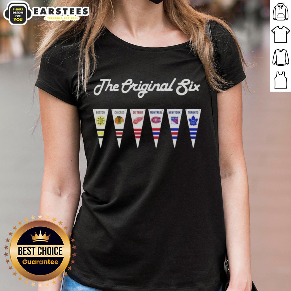 Good NHL Original Six National Hockey League Pennant Flag T-Shirt - Image 3