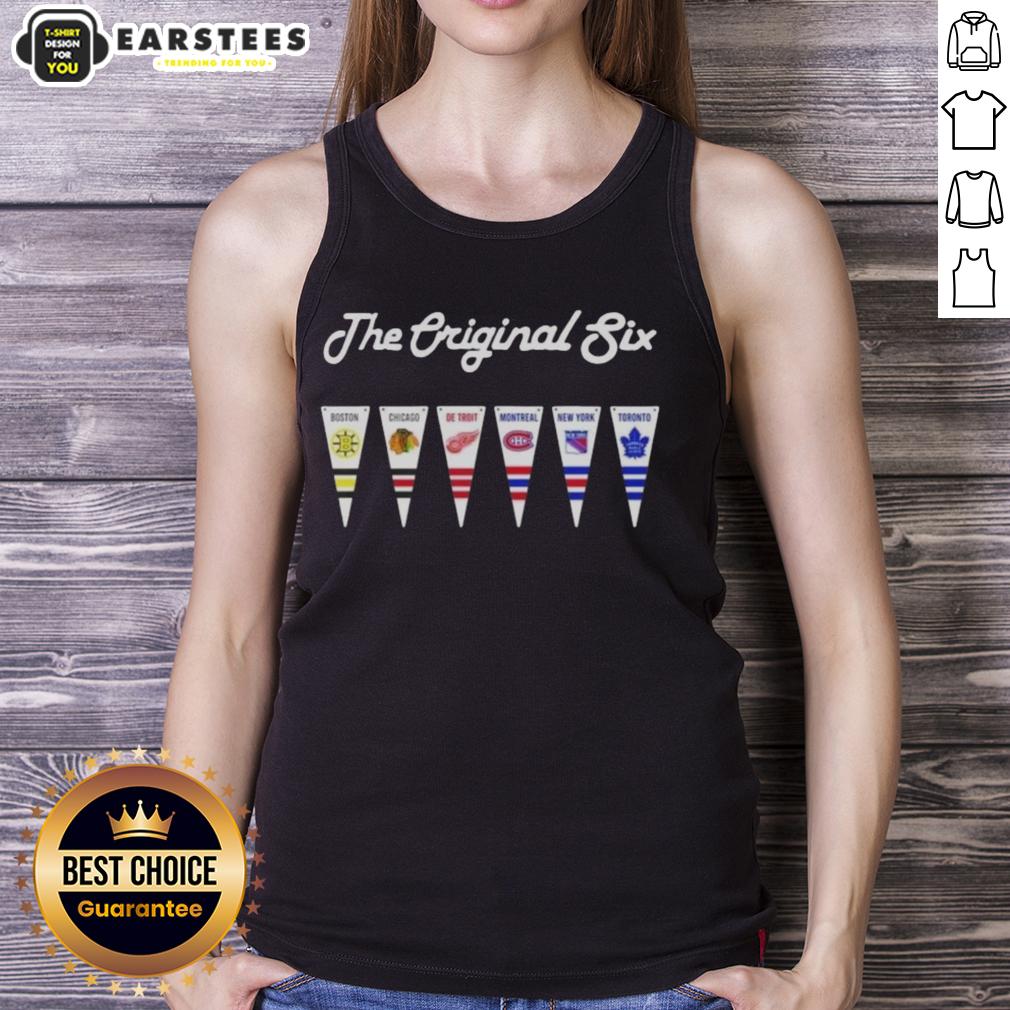 Good NHL Original Six National Hockey League Pennant Flag T-Shirt - Image 4
