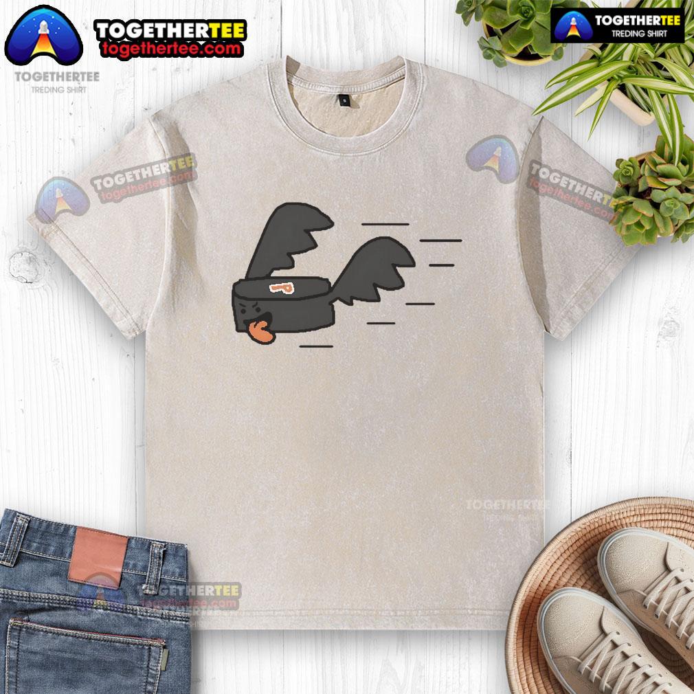 Nice Philadelphia Flyers Hockey Puck Flying T-Shirt - Image 6