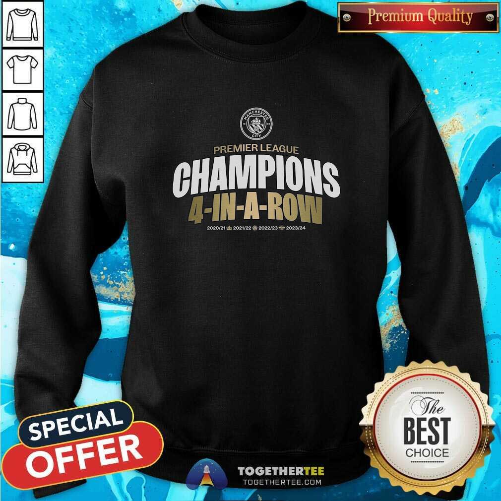 Nice Four-Time In A Row Consecutive Premier League Champions Lockup T-Shirt - Image 4