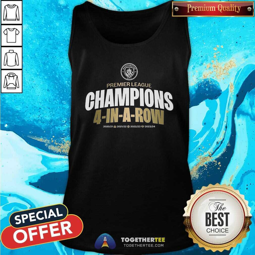 Nice Four-Time In A Row Consecutive Premier League Champions Lockup T-Shirt - Image 2
