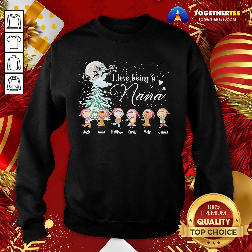 Official I Love Being A Nana Merry Christmas Shirt - Image 4