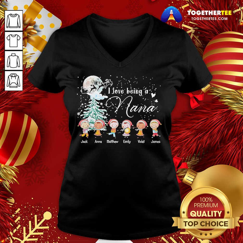 Official I Love Being A Nana Merry Christmas Shirt - Image 2
