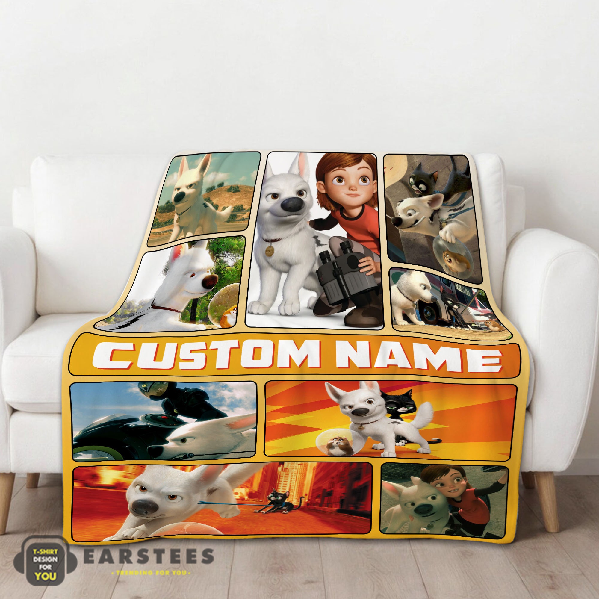 Good Disney Bolt Cartoon Bolt And Penny Blanket Fleece Customized Blanket - Image 2