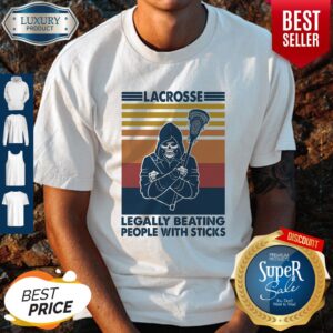 Skeleton Lacrosse Legally Beating People With Sticks Vintage Shirt