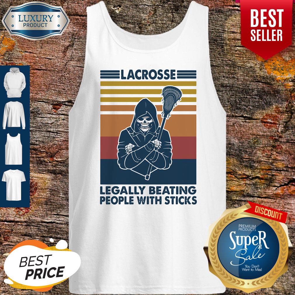 Skeleton Lacrosse Legally Beating People With Sticks Vintage Shirt - Image 3