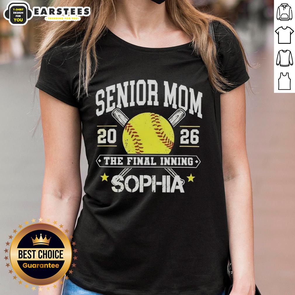 Awesome Senior Mom 2026 The Final Inning Personalized Softball Classic Bat Crossed T-Shirt - Image 3