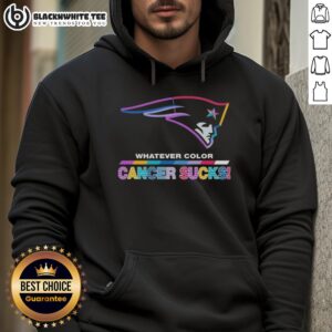 Alternative view of Good New England Patriots Football Whatever Color Cancer Sucks Logo Colors T-Shirt