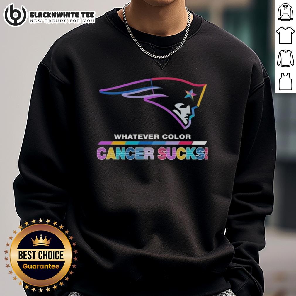 Good New England Patriots Football Whatever Color Cancer Sucks Logo Colors T-Shirt - Image 5