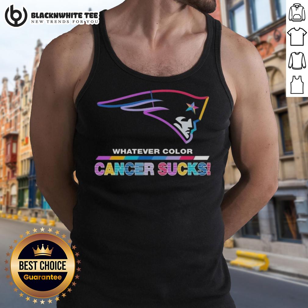 Good New England Patriots Football Whatever Color Cancer Sucks Logo Colors T-Shirt - Image 4