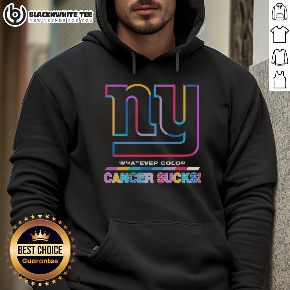 Good New York Giants Football Whatever Color Cancer Sucks Logo Colors T-Shirt - Image 2