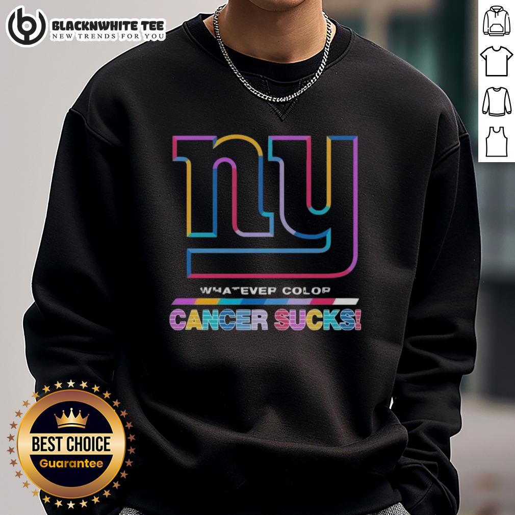 Good New York Giants Football Whatever Color Cancer Sucks Logo Colors T-Shirt - Image 5