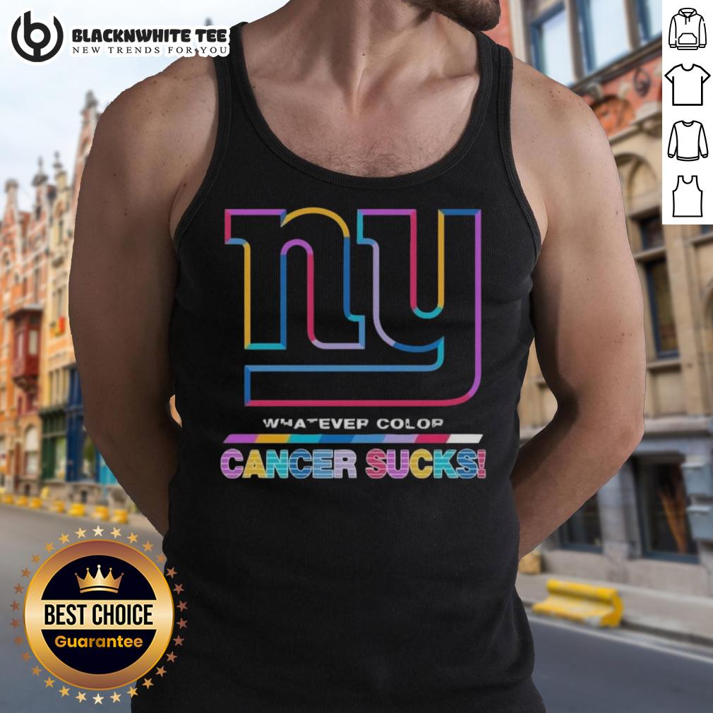 Good New York Giants Football Whatever Color Cancer Sucks Logo Colors T-Shirt - Image 4