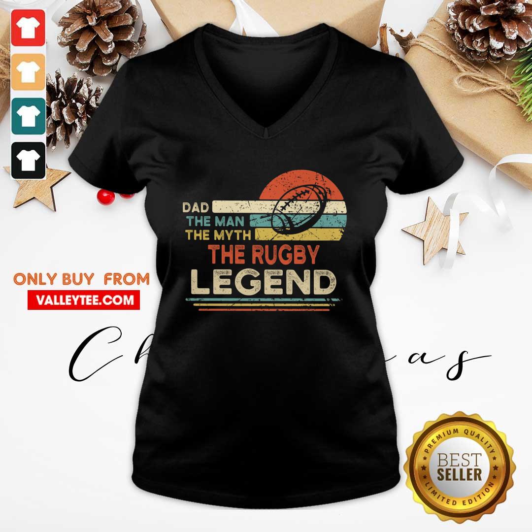 Funny Dad The Man The Myth The Rugby Legend Vintage Shirt - Image 3