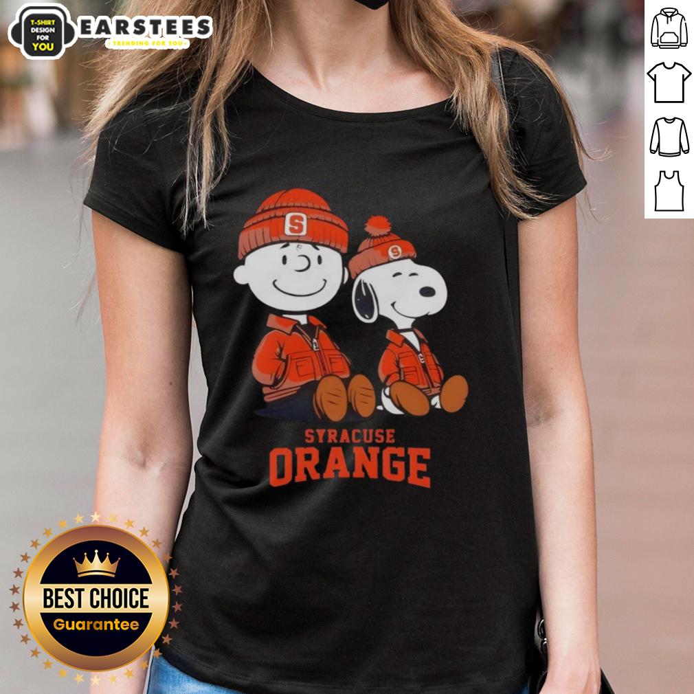 Premium Syracuse Orange X Snoopy And Charlie Brown T-Shirt - Image 3