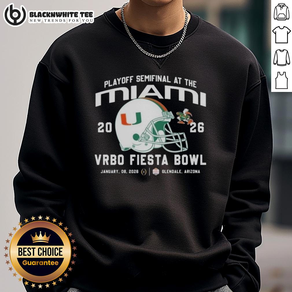 Good Miami Hurricanes 2026 Playoff Semifinal At The Vrbo Fiesta Bowl Helmet T-Shirt - Image 5