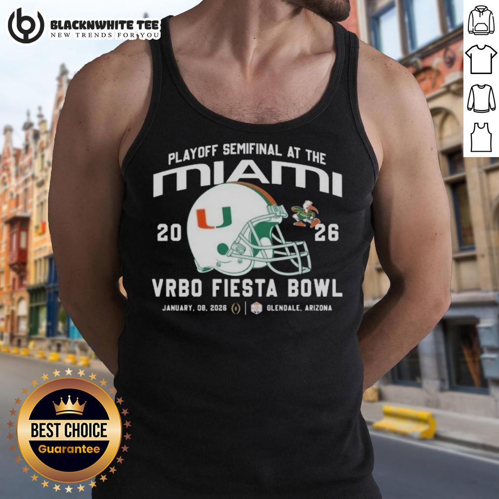 Good Miami Hurricanes 2026 Playoff Semifinal At The Vrbo Fiesta Bowl Helmet T-Shirt - Image 4