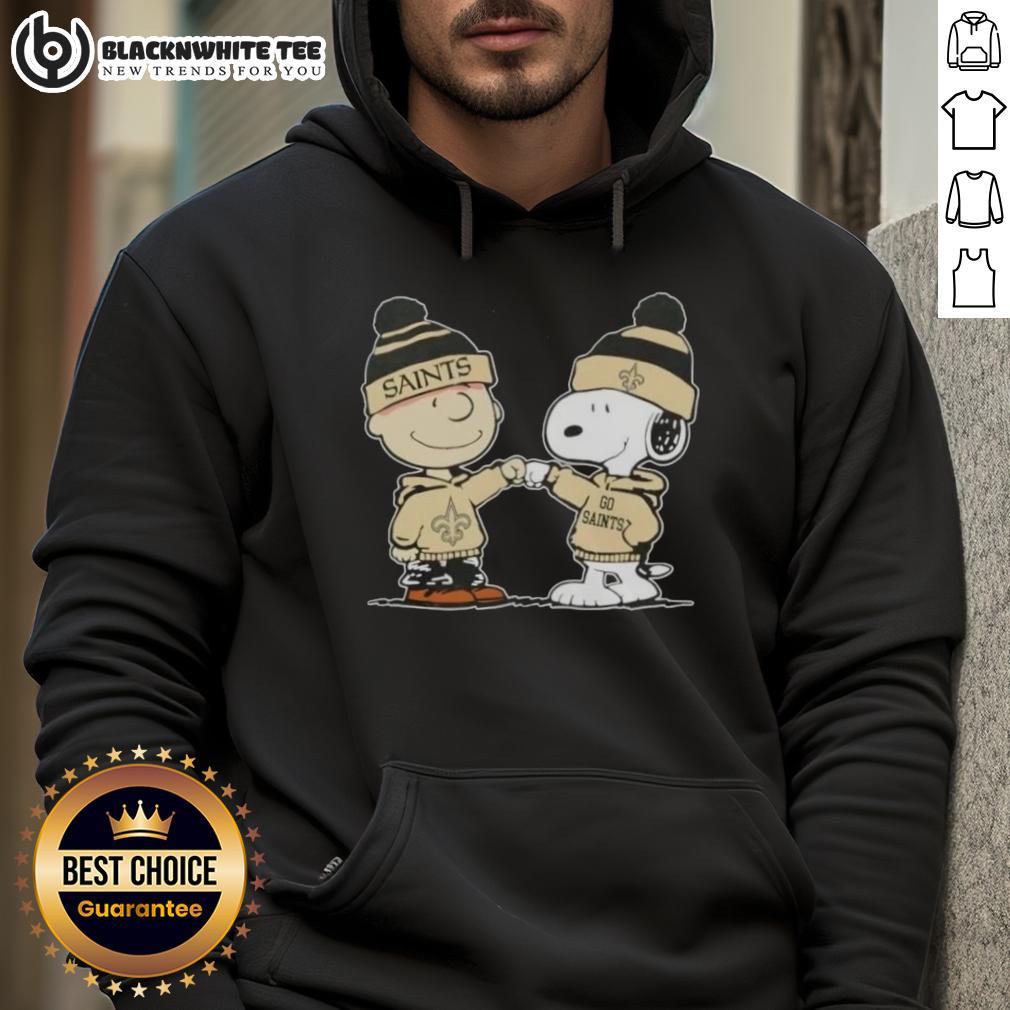 Nice Peanuts Charlie Brown Fist Bump Snoopy X New Orleans Saints Football T-Shirt - Image 2