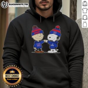 Alternative view of Nice Peanuts Charlie Brown Fist Bump Snoopy X New York Giants Football T-Shirt