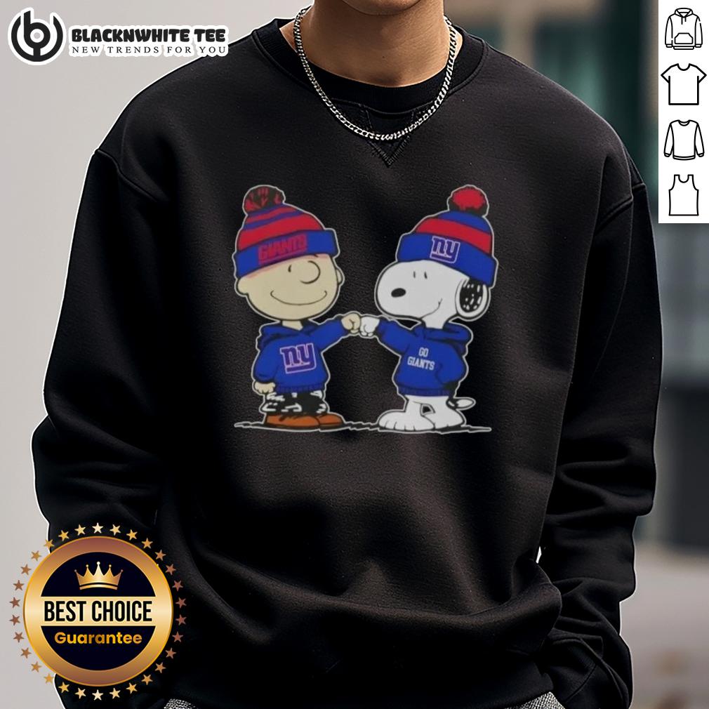 Nice Peanuts Charlie Brown Fist Bump Snoopy X New York Giants Football T-Shirt - Image 5