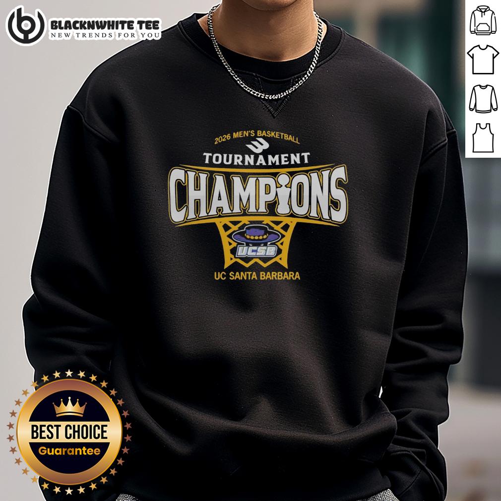 Original Uc Santa Barbara Mens Basketball 2026 Big West Conference Tournament Champions T-Shirt - Image 5