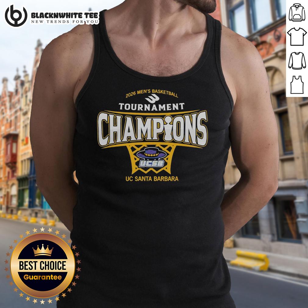 Original Uc Santa Barbara Mens Basketball 2026 Big West Conference Tournament Champions T-Shirt - Image 4