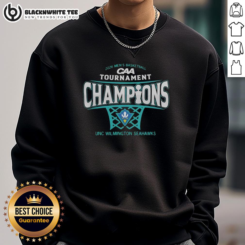 Original UNC Wilmington Seahawks Mens Basketball 2026 CAA Conference Tournament Champions T-Shirt - Image 5