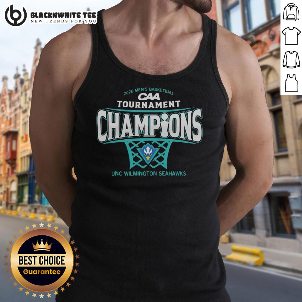 Original UNC Wilmington Seahawks Mens Basketball 2026 CAA Conference Tournament Champions T-Shirt - Image 4