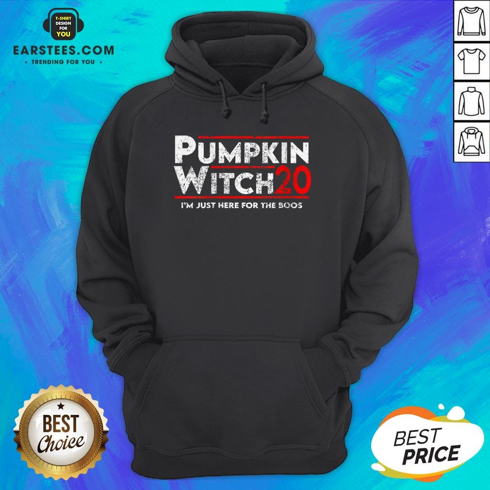 Pumpkin Witch Halloween Election 2020 I'm Just Here For The Boos Shirt - Image 4