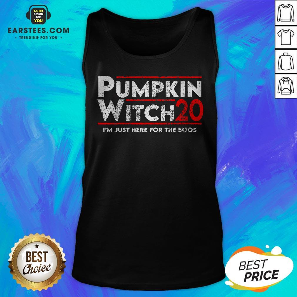 Pumpkin Witch Halloween Election 2020 I'm Just Here For The Boos Shirt - Image 2