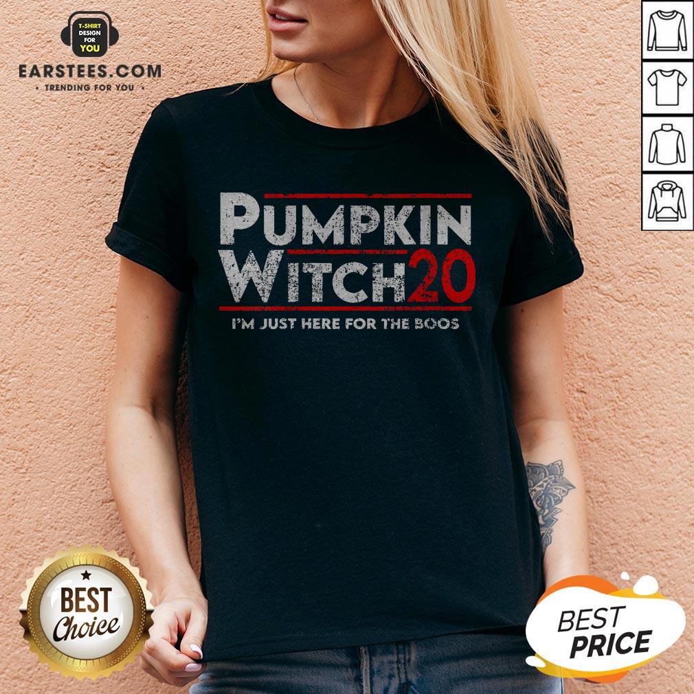 Pumpkin Witch Halloween Election 2020 I'm Just Here For The Boos Shirt - Image 5