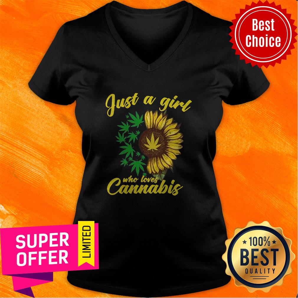 Official Sunflower Just A Girl Who Loves Cannabis Shirt - Image 4