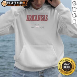 Alternative view of Pretty Arkansas Razorbacks Football Performance Team Wear Russell Athletic T-Shirt