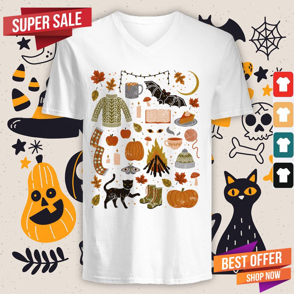 Autumn Nights Day Of The Dead Halloween Shirt - Image 2