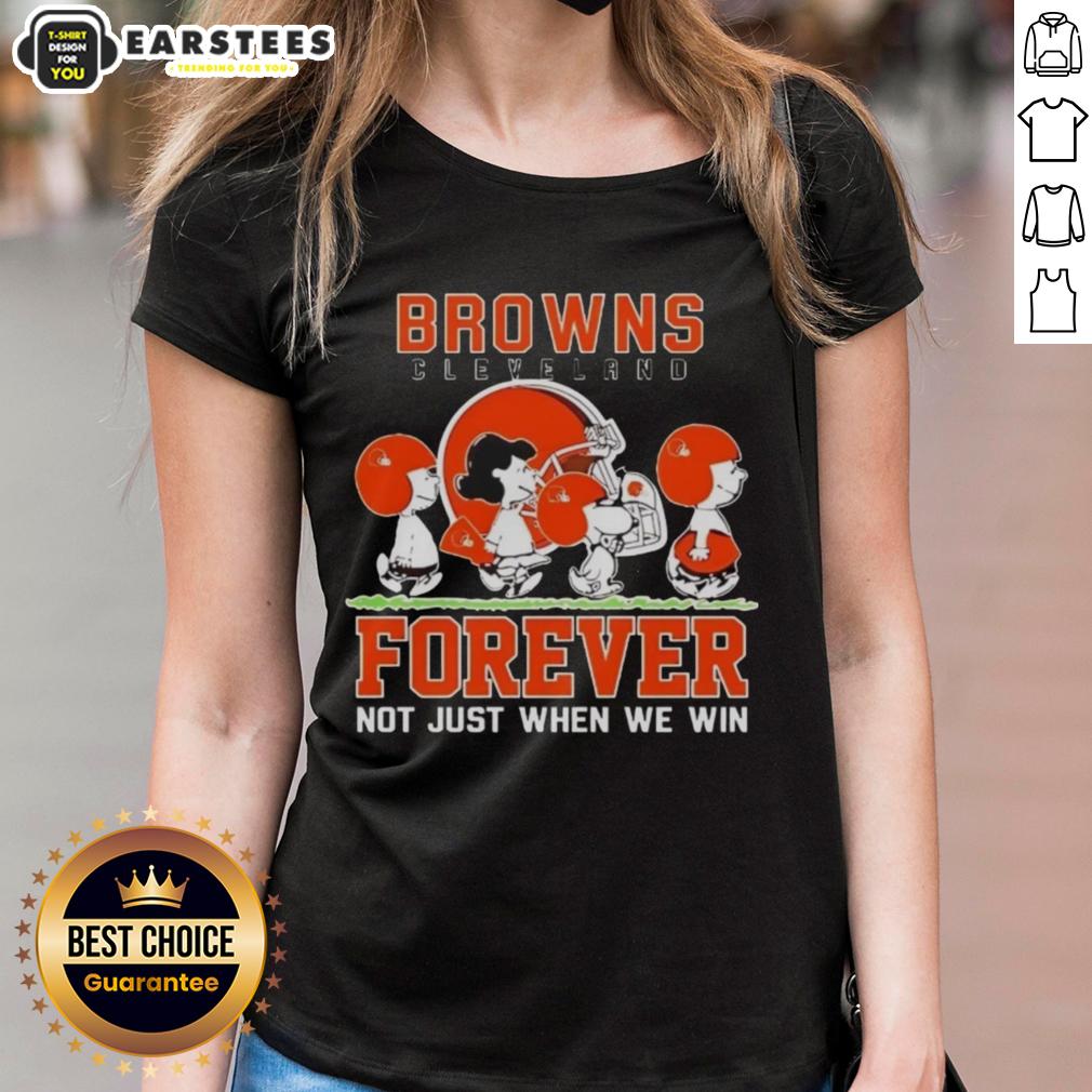Awesome Snoopy And Charlie Brown Cleveland Browns Forever Not Just When We Win T-Shirt - Image 3