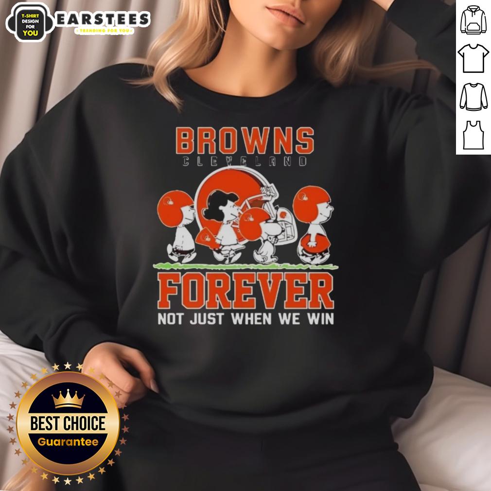 Awesome Snoopy And Charlie Brown Cleveland Browns Forever Not Just When We Win T-Shirt - Image 5