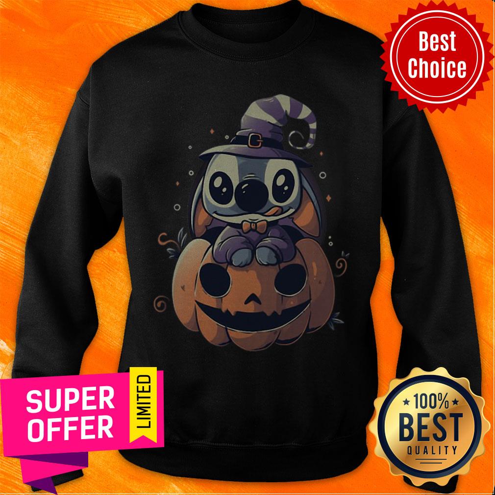 Funny Stitch Pumpkin Halloween Shirt - Image 2