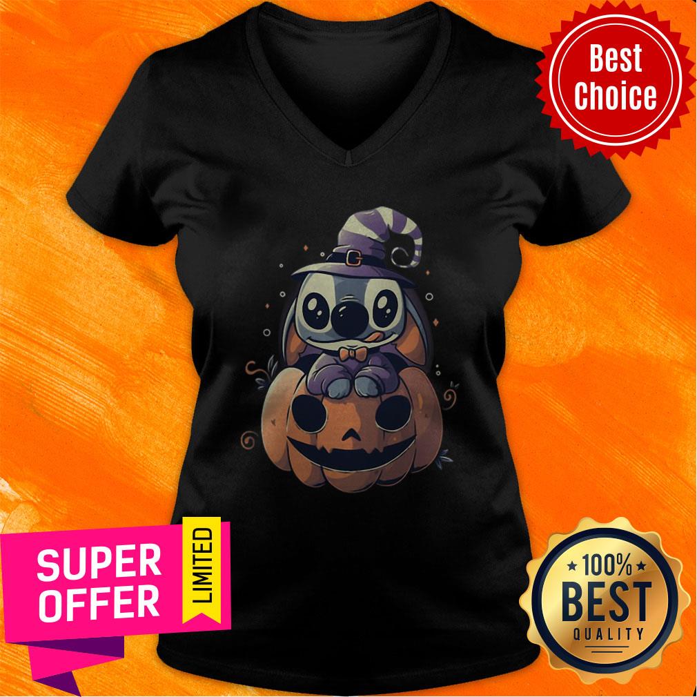 Funny Stitch Pumpkin Halloween Shirt - Image 4