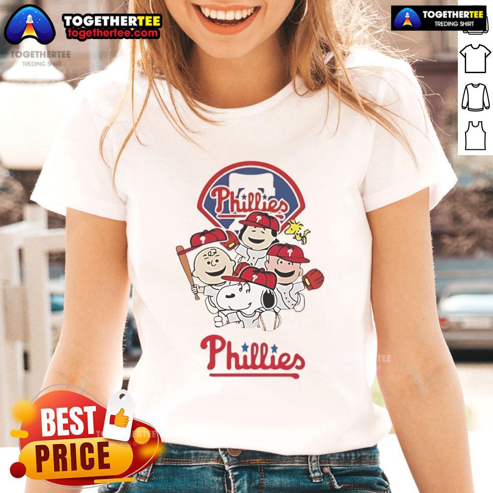 Good Snoopy And Friend Philadelphia Phillies Baseball Cartoon T-Shirt - Image 3