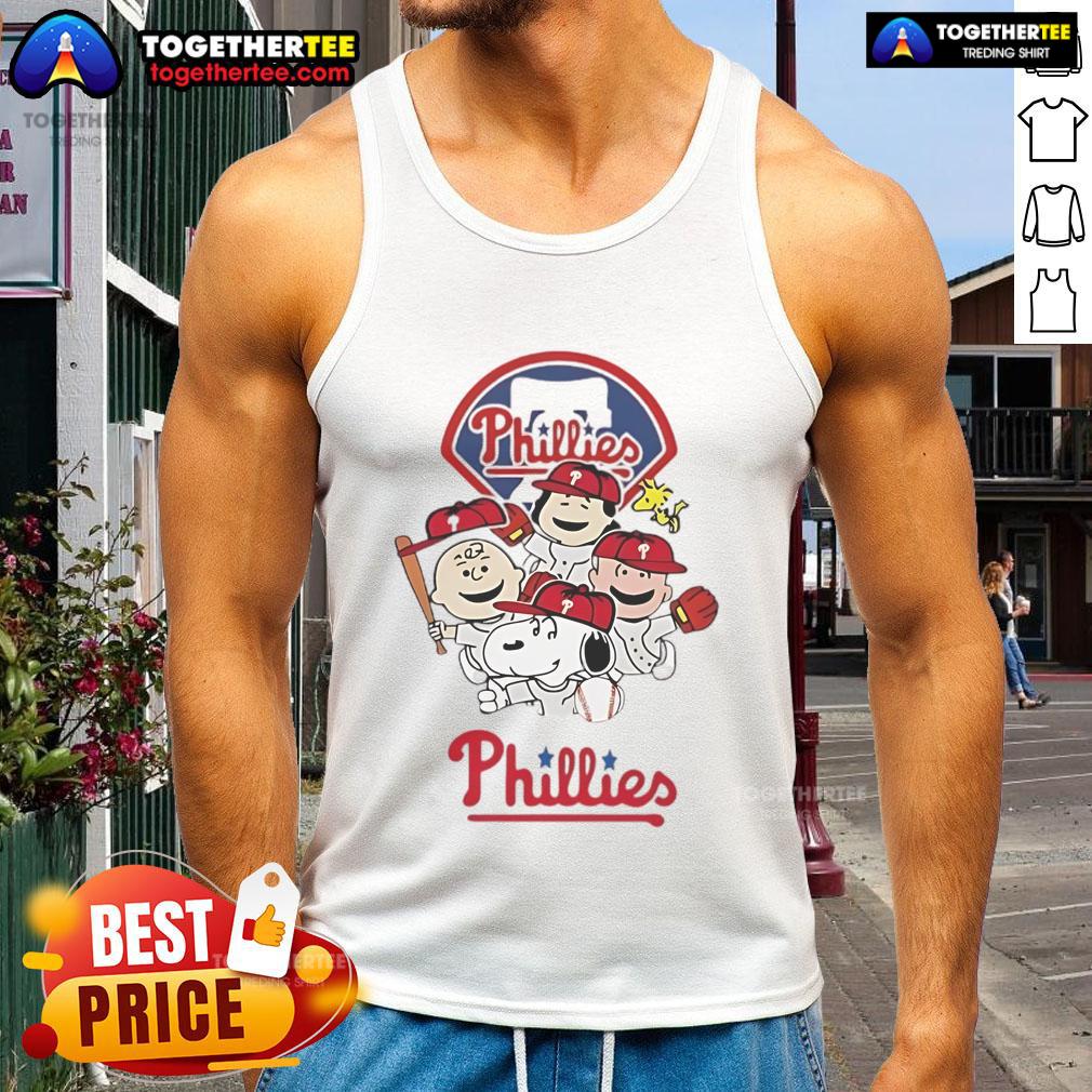 Good Snoopy And Friend Philadelphia Phillies Baseball Cartoon T-Shirt - Image 4