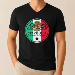 Alternative view of Funny Citybuilt Brewing Company Mexico Flag Eagle Shirt