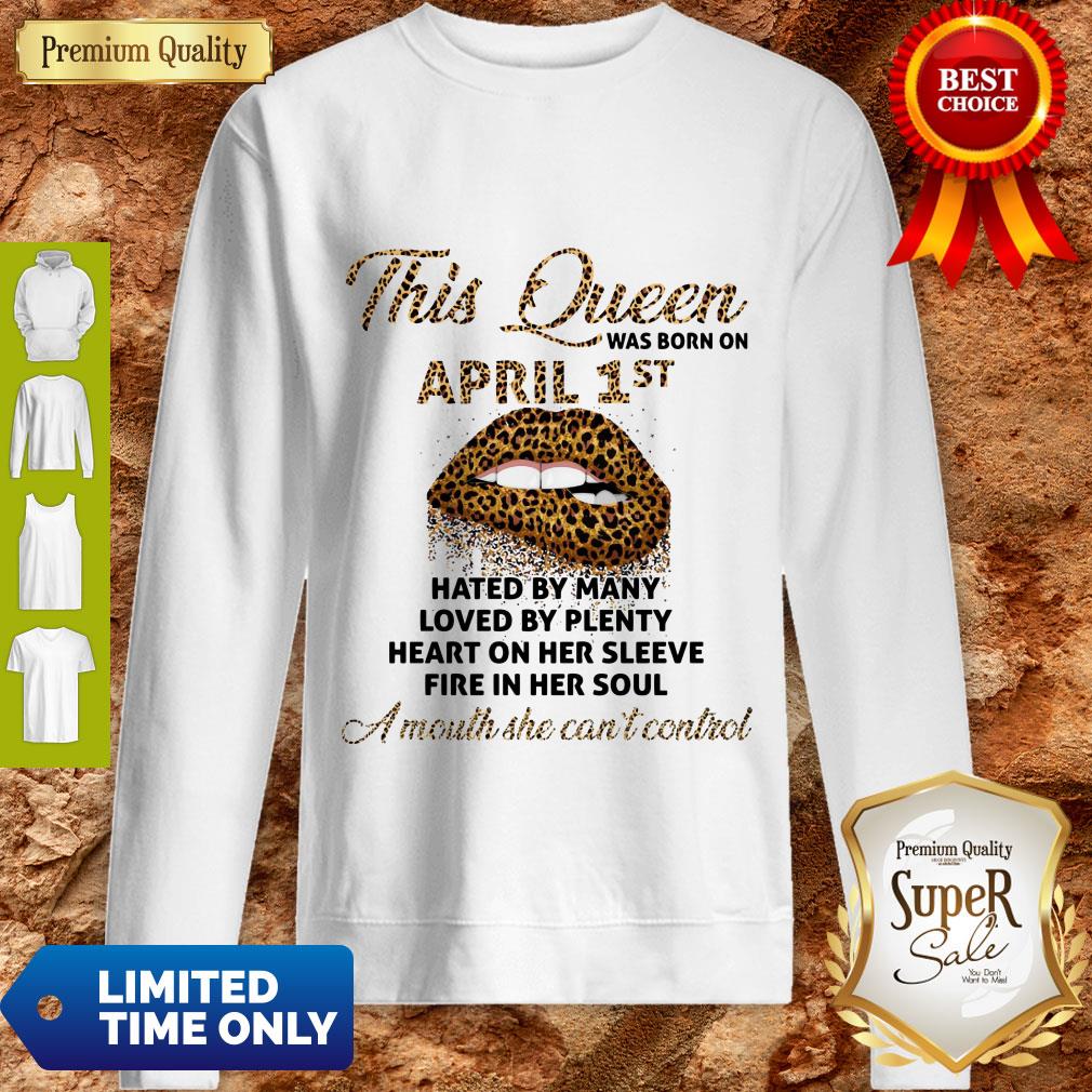Funny This Queen Was Born On May 1st Hated By Many Loved By Plenty Lips Leopard Shirt - Image 4